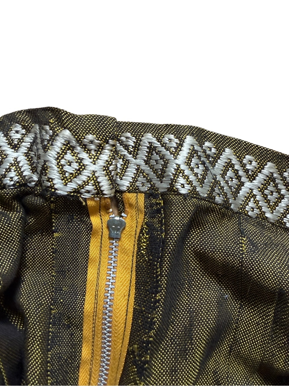 Vintage MCM 1960s Green A-Line Handmade Woven‎ Midi Skirt Women’s Small / XS - Picture 6 of 9